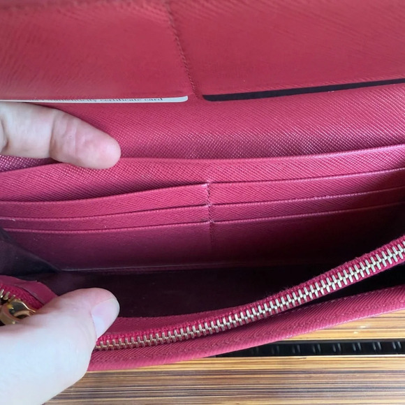 Prada long snap saffiano leather wallet color peonia with authentication card - Picture 11 of 13